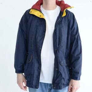 Vintage 90'S Rest & Relaxation Navy & Maroon Zip  Up Plaid Lined Winter Jacket